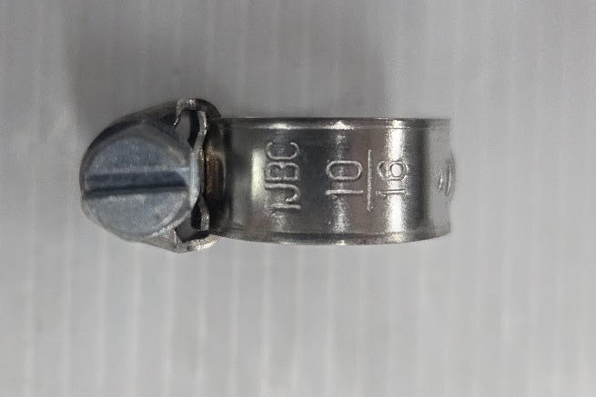 Hose Clamp - 10-16mm Stainless Steel 304 - Solid Band - 7mm Nut