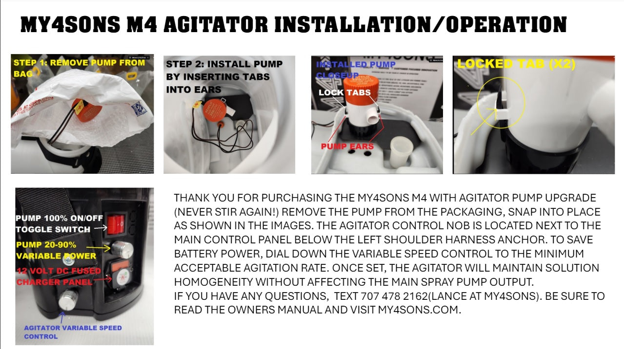 My4sons M4 Backpack Sprayer with Agitator Pump Installed **** 42,000 Sold ****