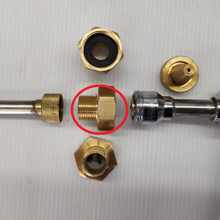 Pistol to Wand Brass Adapter