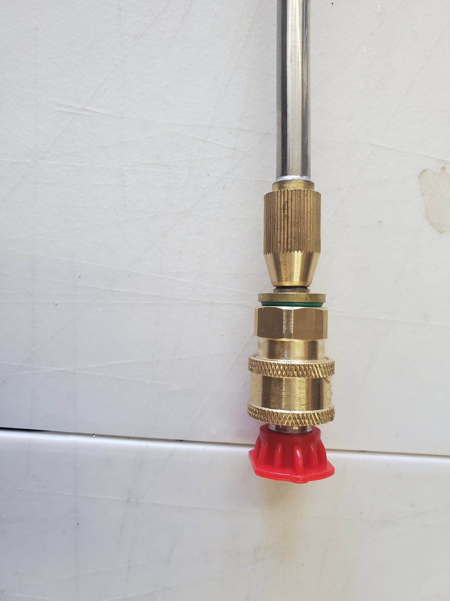 Pack of 4 quick release nozzles (0, 15, 25, 40 degree fan Pattern) includes brass quick release adapter