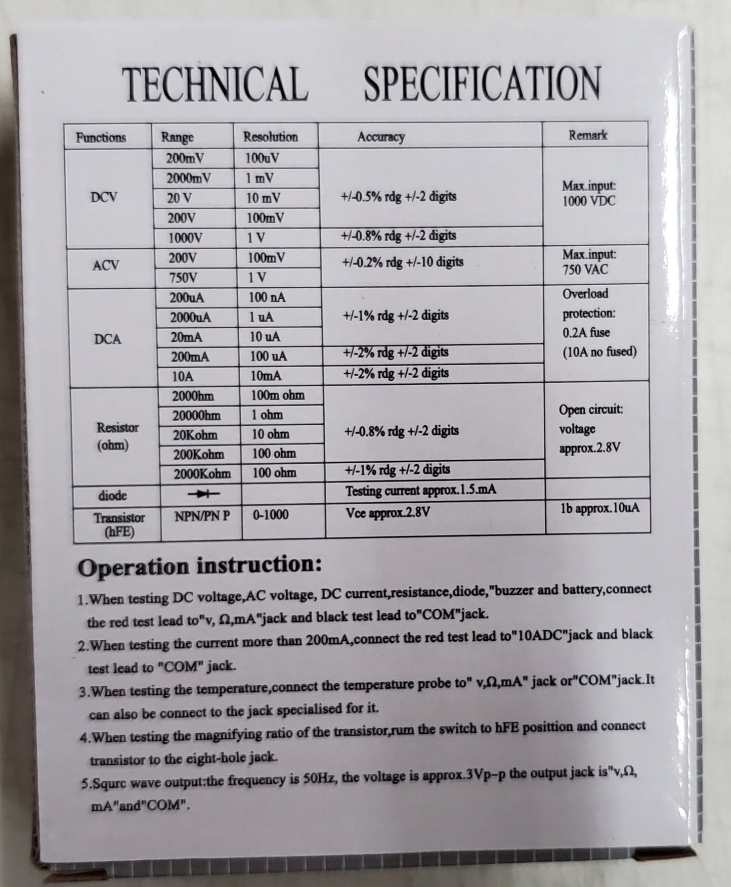 Digital Multimeter