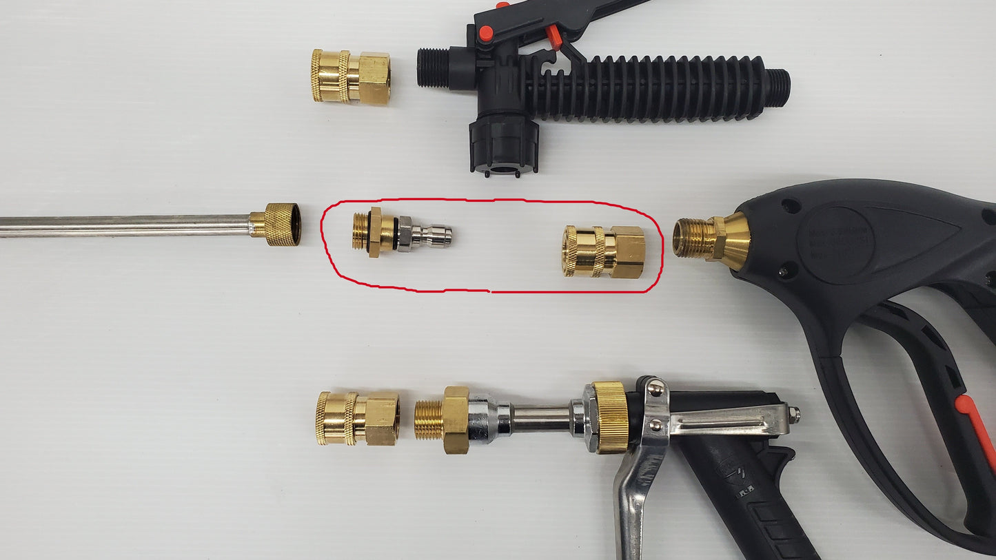 Stainless steel wand to pistol 1/4" quick release