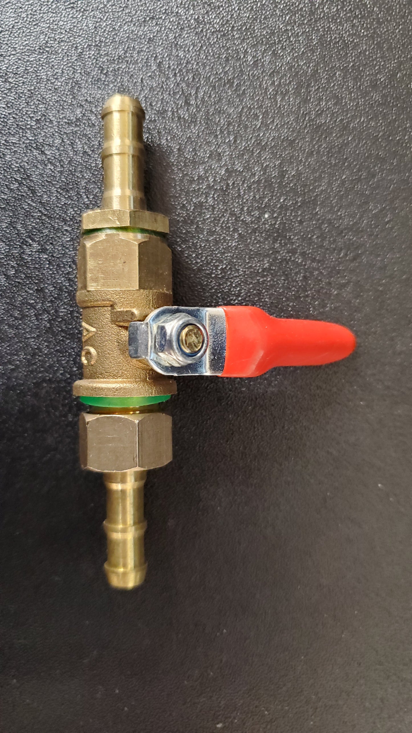 Inline Brass Valve with hose barbs