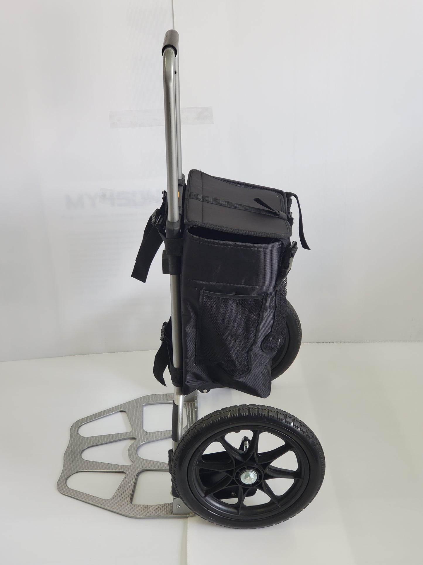 CART WITH MONSTER WHEELS Heavy Duty Super Compact Folding Hand Truck With 14inch Double Sealed Bearing Wheels (Does Not Include M4 Backpack Sprayer)