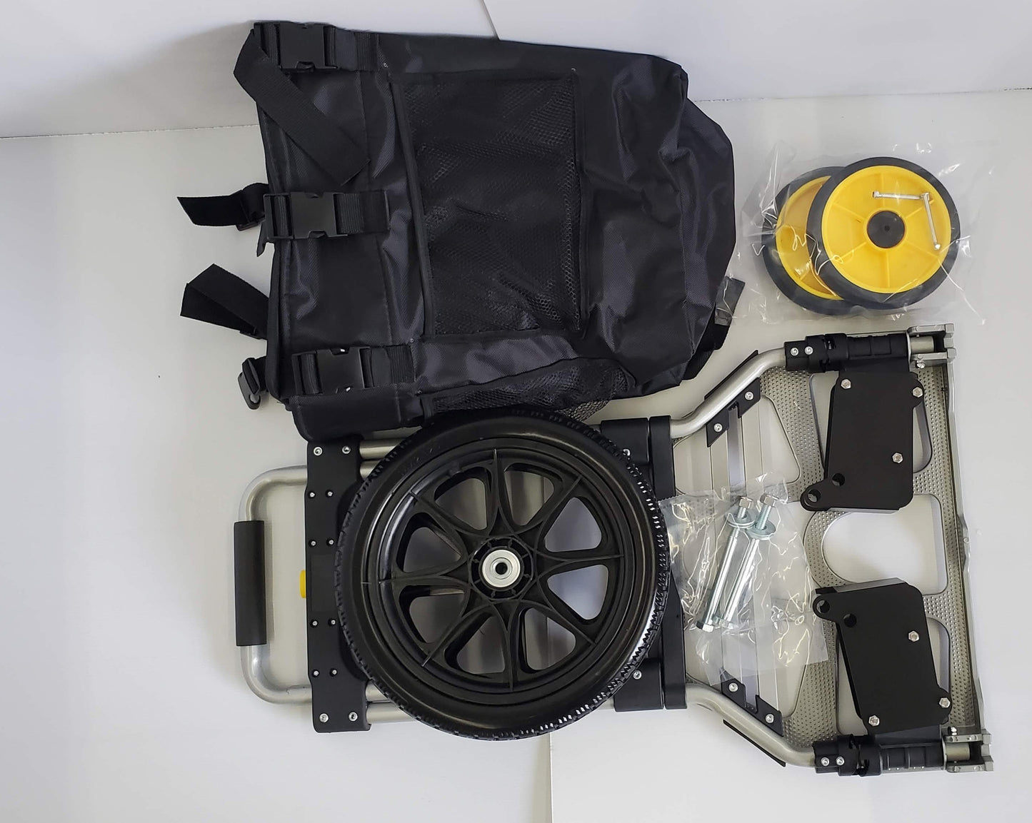 CART WITH MONSTER WHEELS Heavy Duty Super Compact Folding Hand Truck With 14inch Double Sealed Bearing Wheels (Does Not Include M4 Backpack Sprayer)