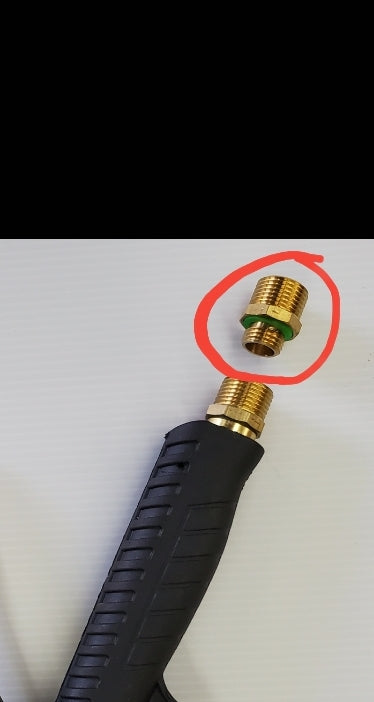 BRASS MALE-MALE ADAPTER FOR PISTOL HANDLE AND ACID WAND