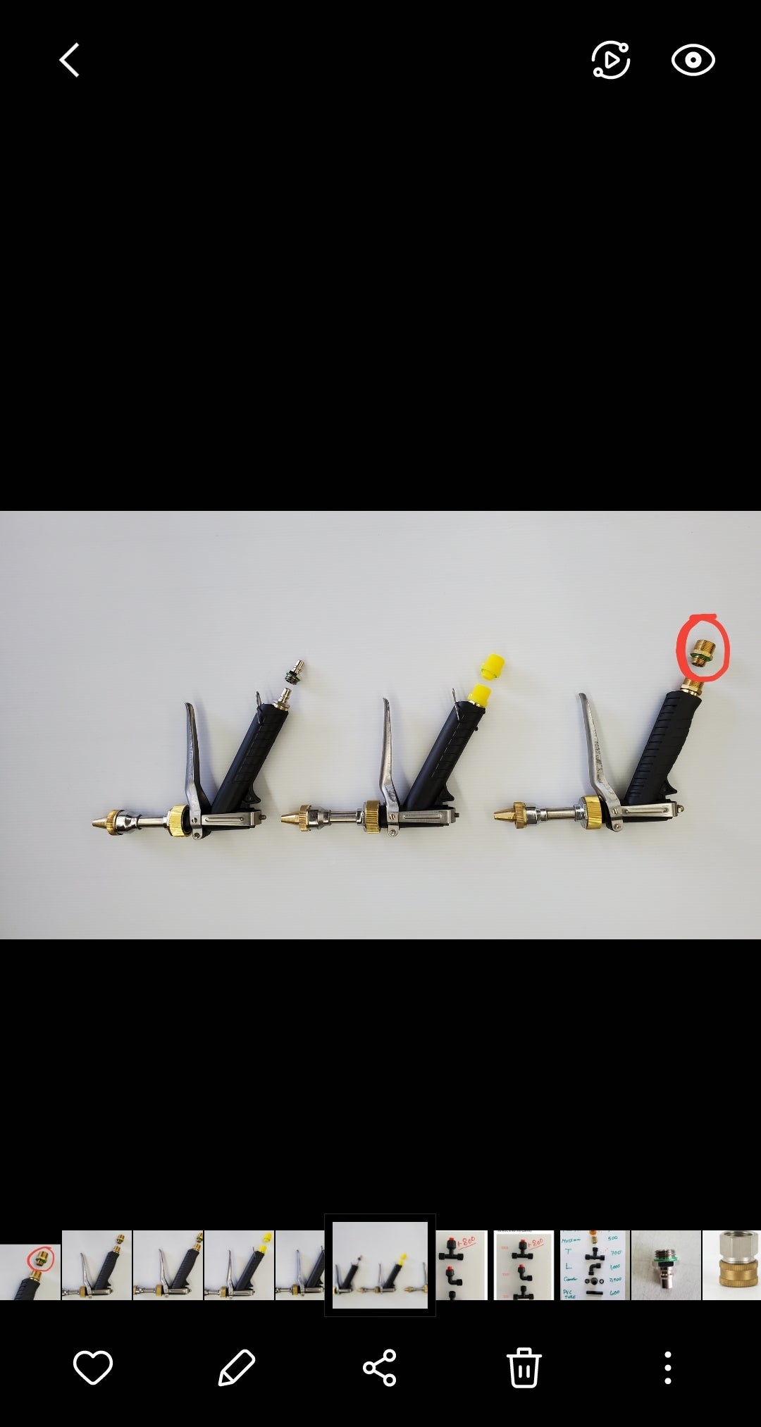 BRASS MALE-MALE ADAPTER FOR PISTOL HANDLE AND ACID WAND