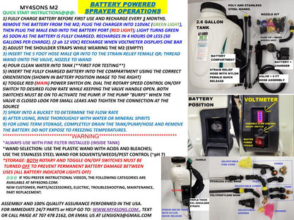 M2 Battery Powered Backpack Sprayer ***New ****