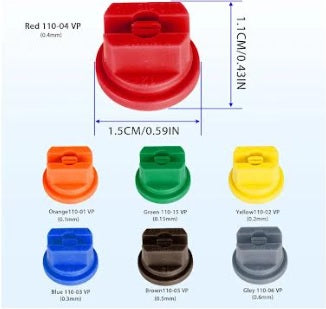 Plastic Fan Tips Sizes 110-01, 110-015, 110-02, 110-03, 110-04, 110-05, 110-06; $1.99 Each