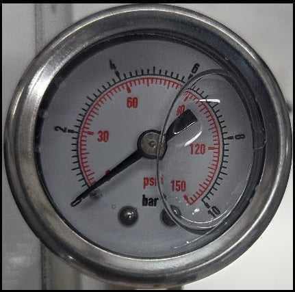 Pressure Gauge (0-150 psi Stainless Steel With Brass M14/18 T Connector)