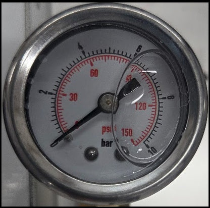 Pressure Gauge (0-150 psi Stainless Steel With Brass M14/18 T Connector)