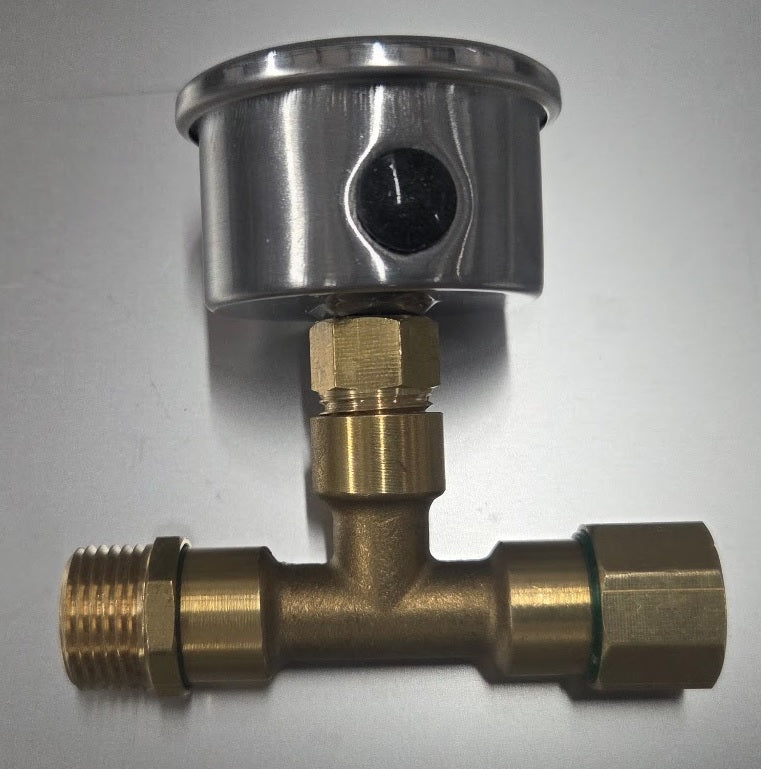 Pressure Gauge (0-150 psi Stainless Steel With Brass M14/18 T Connector)