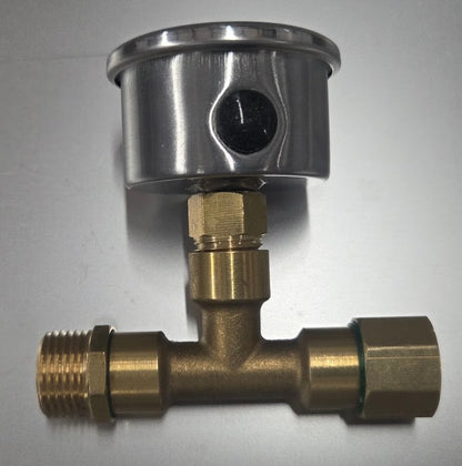 Pressure Gauge (0-150 psi Stainless Steel With Brass M14/18 T Connector)