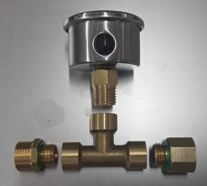 Pressure Gauge (0-150 psi Stainless Steel With Brass M14/18 T Connector)