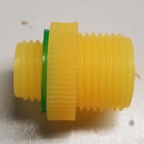 YELLOW MALE-MALE ADAPTER FOR PISTOL HANDLE AND ACID WAND (2)