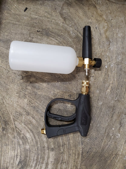 Quick Connect Female 1/4" to Female M18x1.5 Brass (Fits Pistol Barrels)