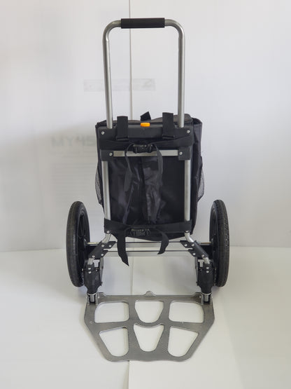 CART WITH MONSTER WHEELS Heavy Duty Super Compact Folding Hand Truck With 14inch Double Sealed Bearing Wheels (Does Not Include M4 Backpack Sprayer)